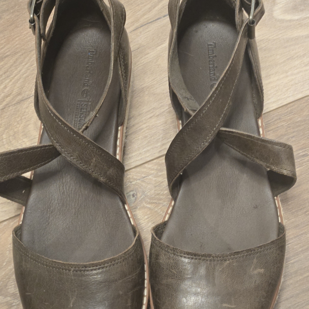 Timberland Women's Brown Leather Sandals Size 10